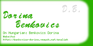 dorina benkovics business card